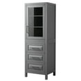 thumbnail image 1 of Daria Linen Tower in Dark Gray with Matte Black Trim, Shelved Cabinet Storage, and 3 Drawers, 1 of 3