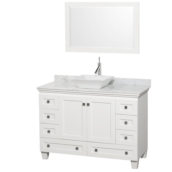 Wyndham Collection Wcv800048swhcmovm24 48" Free Standing Vanity Set - White