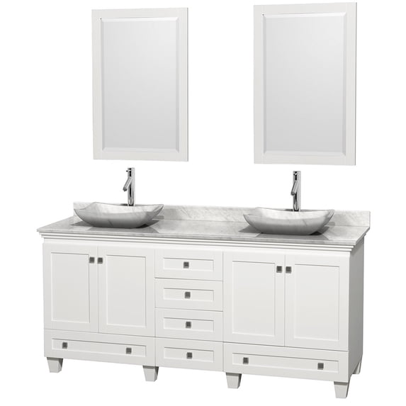 Wyndham Collection Wcv800072dwhcmovm24 Acclaim 72" Free Standing Vanity Set