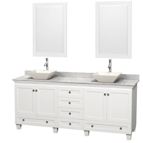 Wyndham Collection Wcv800080dwhcmovm24 Acclaim 80" Free Standing Vanity Set - Pyra Bone