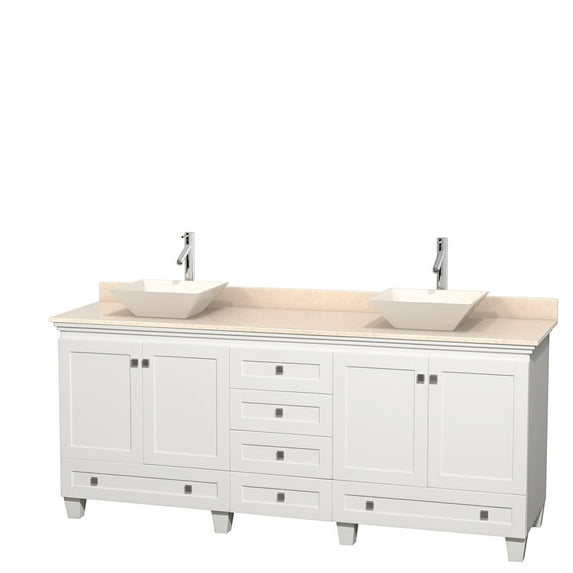 Wyndham Collection Wcv800080dwhivovmxx Acclaim 80" Free Standing Vanity Set - Pyra Bone