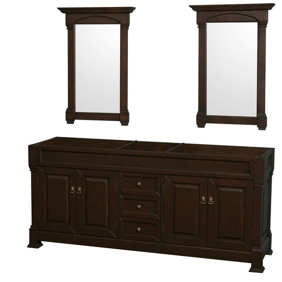Wyndham Collection Wcvtrad80dcxsxxm28 Andover 80" Double Free Standing Wood Vanity Cabinet