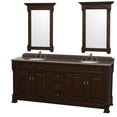 thumbnail image 1 of Wyndham Collection Wcvtrad80dibunom28 White Andover 80" Double Vanity Set - Dark Cherry, 1 of 4