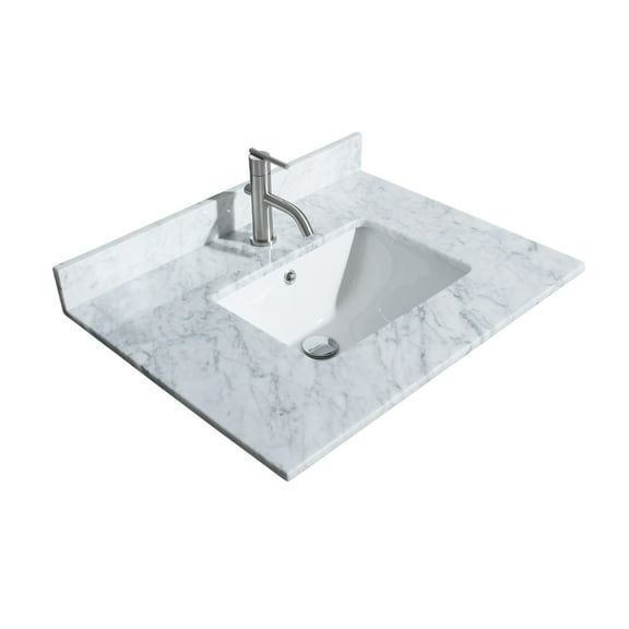Wyndham Collection Wcvvca130stopuns 30" Marble Vanity Top - White