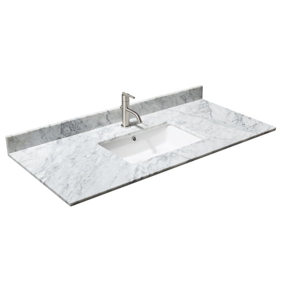 Wyndham Collection WCVVCA148STOPUNSCW 48" Marble Vanity Top - White