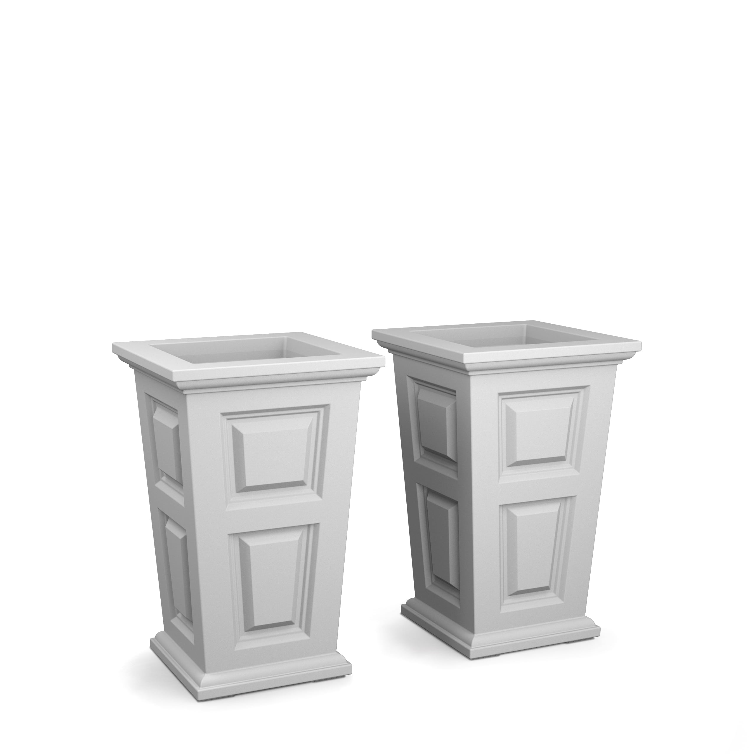 Wyndham 24-Inch Tall White Resin Planter Box (2-Pack)