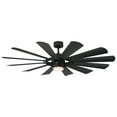 thumbnail image 1 of Wyndmill 12-Blade Smart Ceiling Fan 65in Matte Black 3000K LED Light Kit and Remote Control, 1 of 3