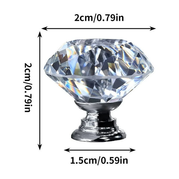 Wynmarts 12 Pcs Crystal Glass Drawer Pulls Decorative Knobs For Kitchen Bathroom Cabinet Dresser And Cupboard