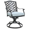 thumbnail image 1 of Wynn Outdoor Metal Dining Swivel Chair, Set of 2, Light Blue - Saltoro Sherpi, 1 of 5
