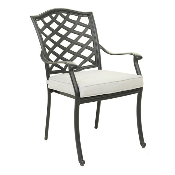Wynn Outdoor Patio Metal Dining Chair, Set of 2, Light Gray- Saltoro Sherpi