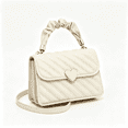 thumbnail image 1 of Wynndora Women's Crossbody Bag, Quilted PU Leather Heart Clasp, White, 1 of 10