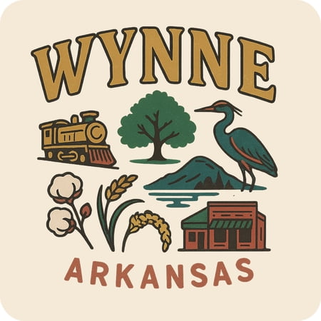 Wynne Arkansas Keepsakes Souvenir Vinyl Sticker – Destination Travel Keepsake Collectible (3-Inches Wide)
