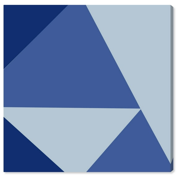 Wynwood Studio Abstract Mediterranean Canvas Art - Irregular Geometric Shapes, Wall Art for Living Room, Bedroom, and Bathroom, 12 in x 12, Blue Home Decor