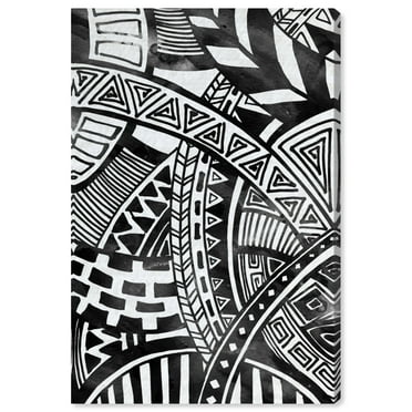Wynwood Studio Abstract Modern Canvas Art - Black Mandala, Wall Art for Living Room, Bedroom, and Bathroom, 16 in x 24, Black and White Home Decor