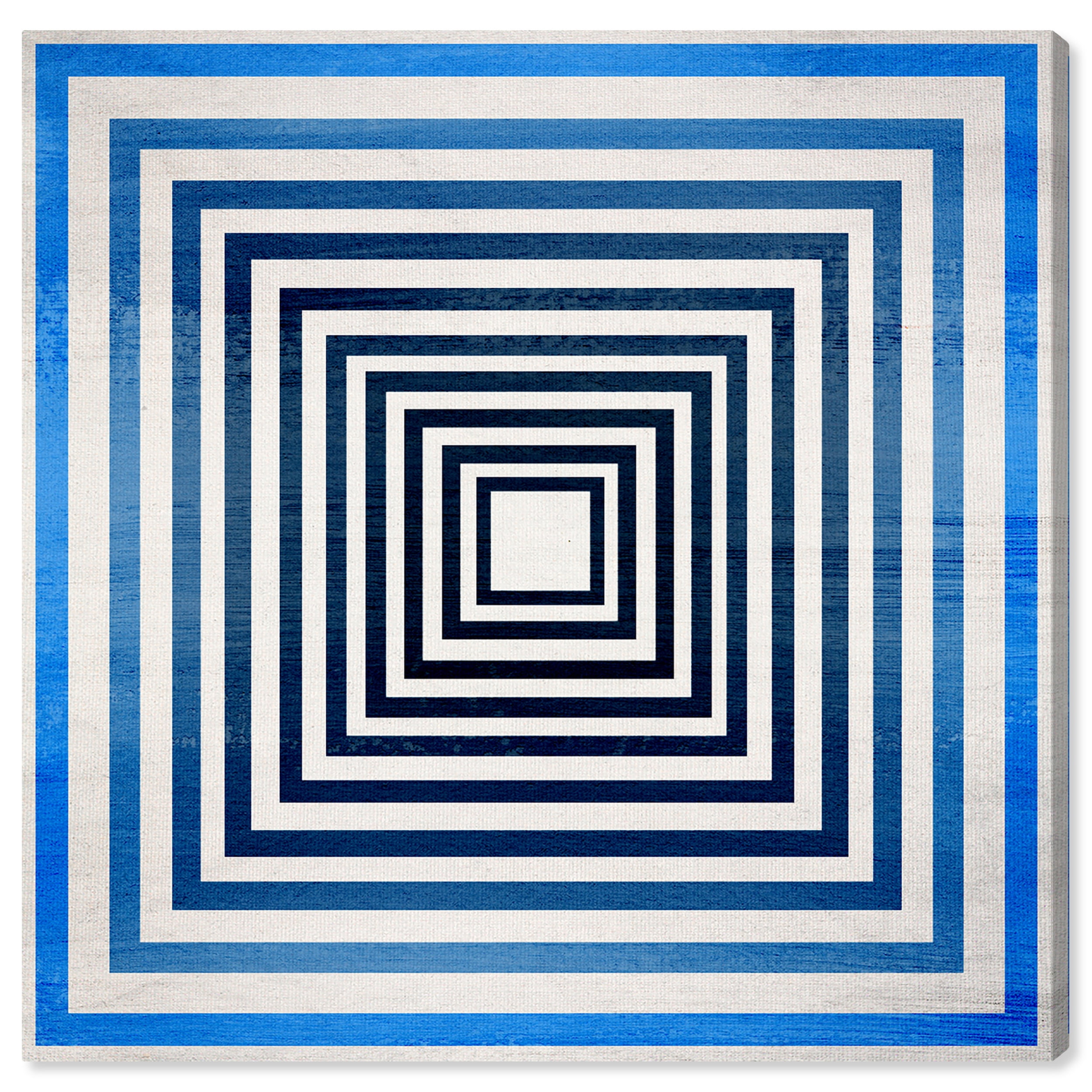 Wynwood Studio Abstract Modern Canvas Art - Blue Magnets, Wall Art for Living Room, Bedroom, and Bathroom, 12 in x 12, Blue and White Home Decor