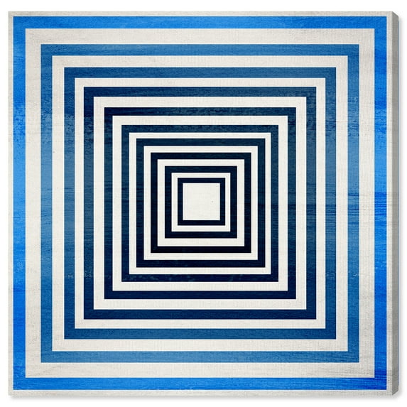 Wynwood Studio Abstract Modern Canvas Art - Blue Magnets, Wall Art for Living Room, Bedroom, and Bathroom, 20 in x 20, Blue and White Home Decor