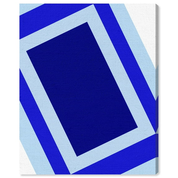 Wynwood Studio Abstract Modern Canvas Art - Blue Modern Rectangle, Wall Art for Living Room, Bedroom, and Bathroom, 16 in x 20, Blue and White Home Decor