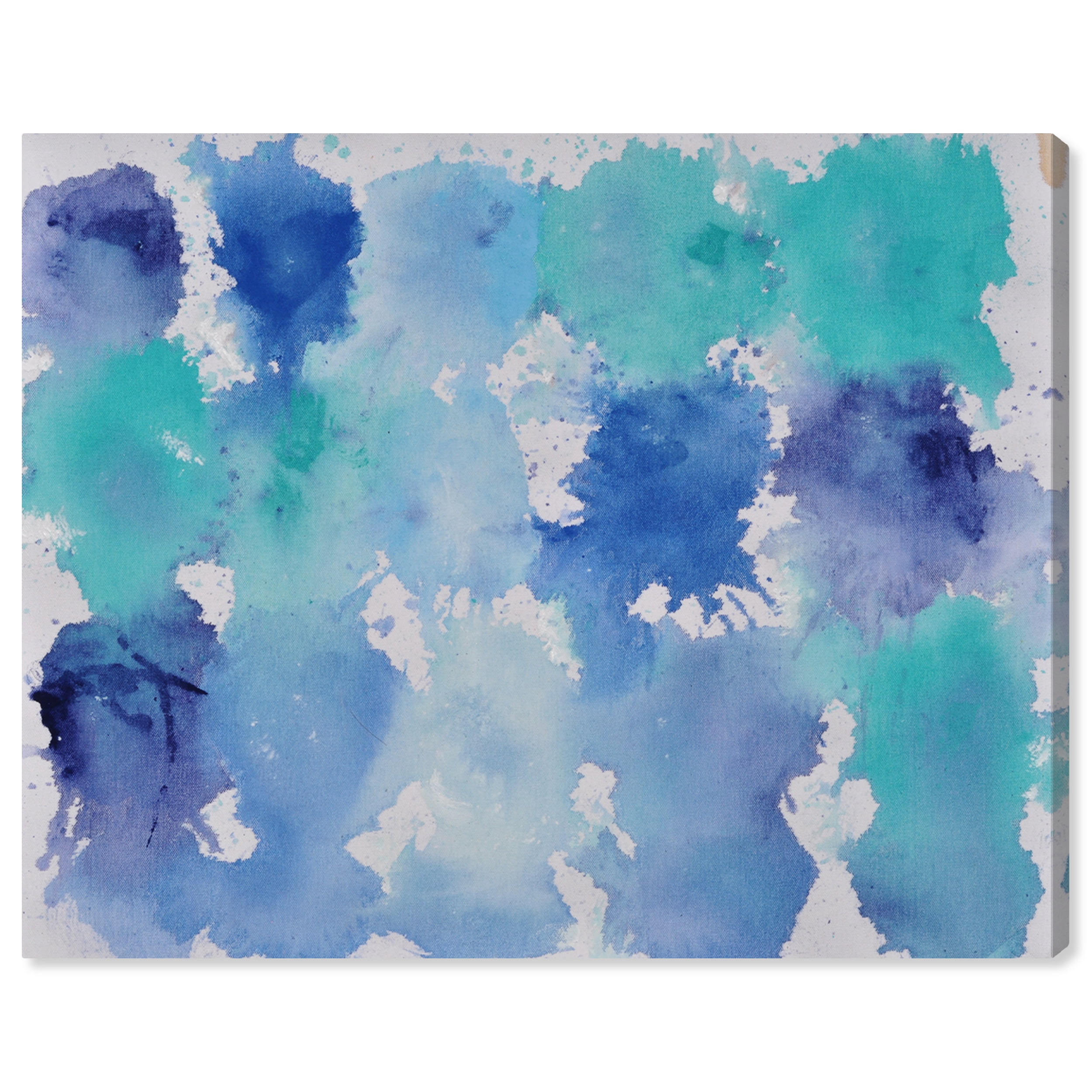 Wynwood Studio Abstract Modern Canvas Art - Blue Texture, Wall Art for Living Room, Bedroom, and Bathroom, 24 in x 20, Blue and White Home Decor
