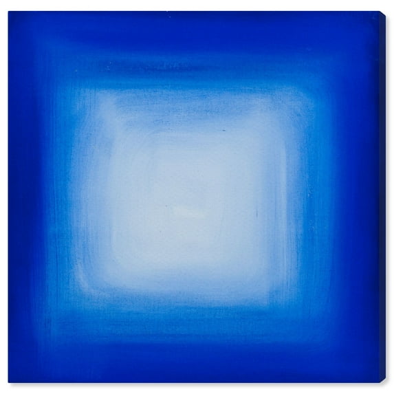 Wynwood Studio Abstract Modern Canvas Art - Faded Blue Squares Design, Wall Art for Living Room, Bedroom, and Bathroom, 20 in x 20, Blue and White Home Decor