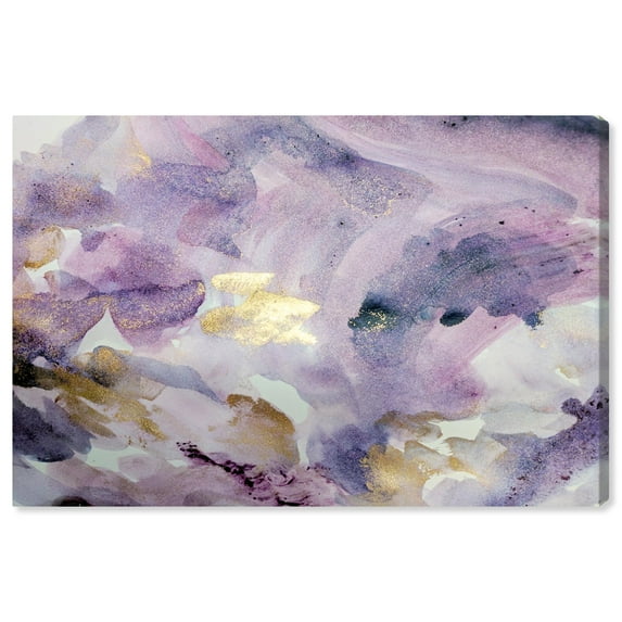 Wynwood Studio Abstract Wall Art Canvas Prints 'Carried Away Amethyst' Home Décor, 30" x 20", Purple, Gold