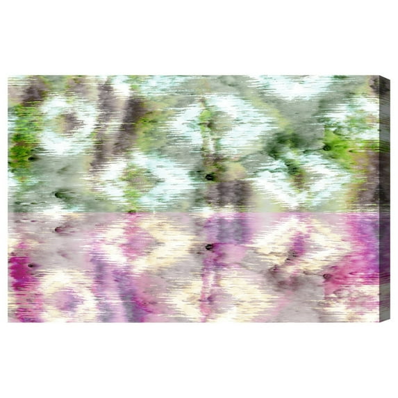 Wynwood Studio Abstract Wall Art Canvas Prints 'Morning Rain' Patterns - Green, Pink