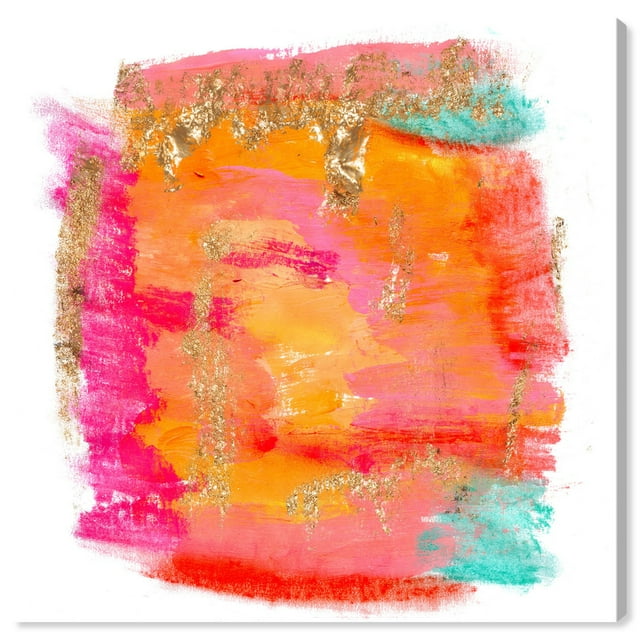 Wynwood Studio Abstract Wall Art Canvas Prints 'New Yorker in Spring' Home Décor, 20" x 20", Orange, Pink