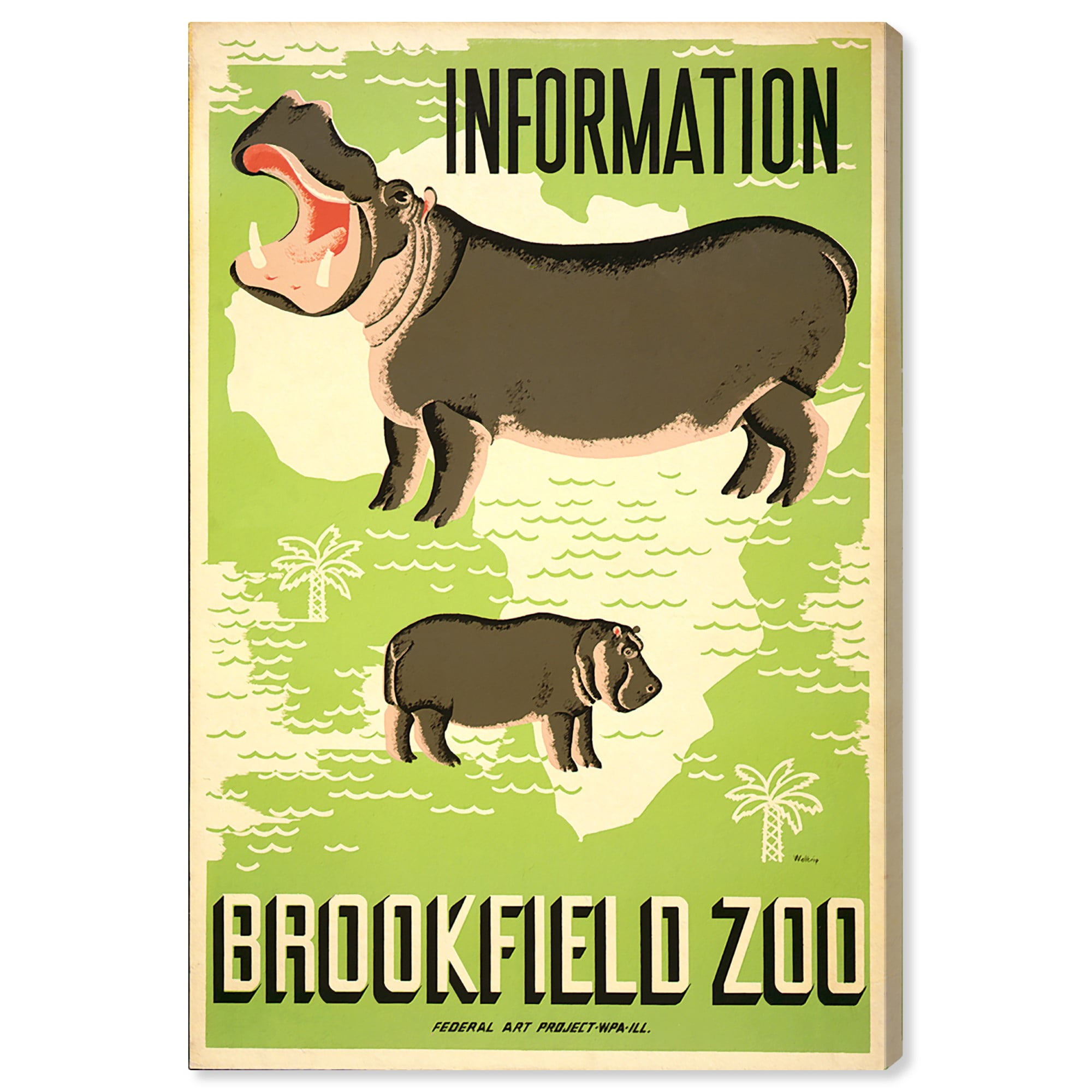 Wynwood Studio Animals Wall Art Canvas Prints 'Brookfield Zoo Hippos