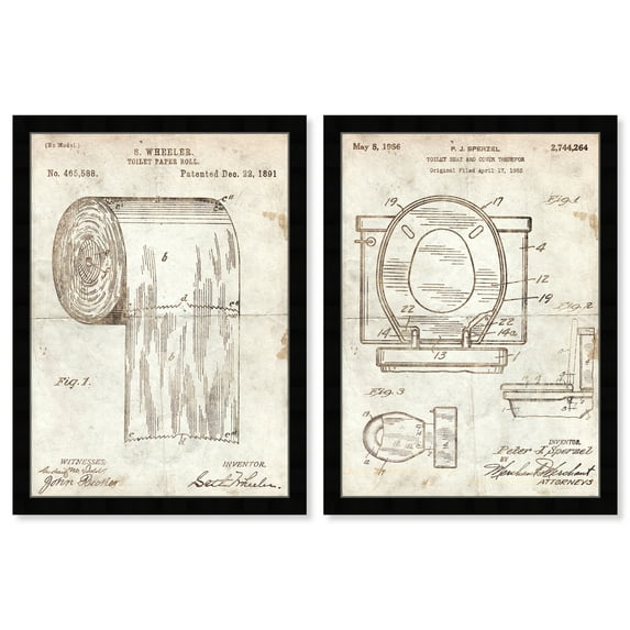 Wynwood Studio Bathroom Essential Set Bath and Laundry Wall Art Canvas Print White 13x19x2