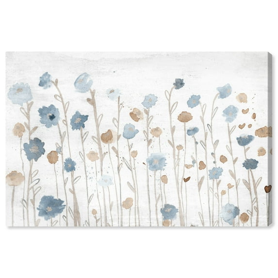 Wynwood Studio 'Beautiful Growth Light Blue' Floral and Botanical Wall Art Canvas Print - Blue, Brown, 30" x 20"