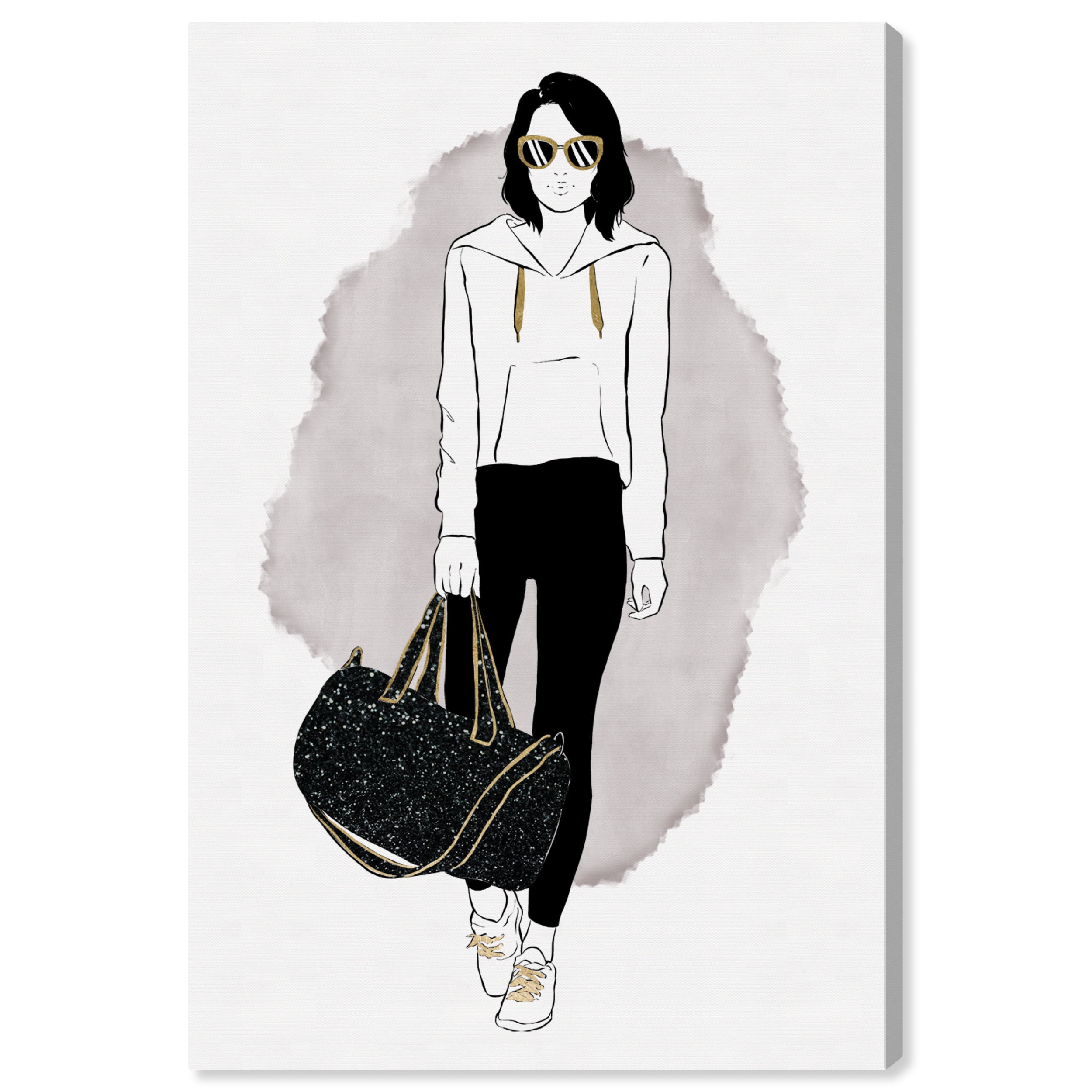 Wynwood Studio Canvas Athletic Aesthetic Fashion and Glam Outfits Wall Art Canvas Print Black 16x24