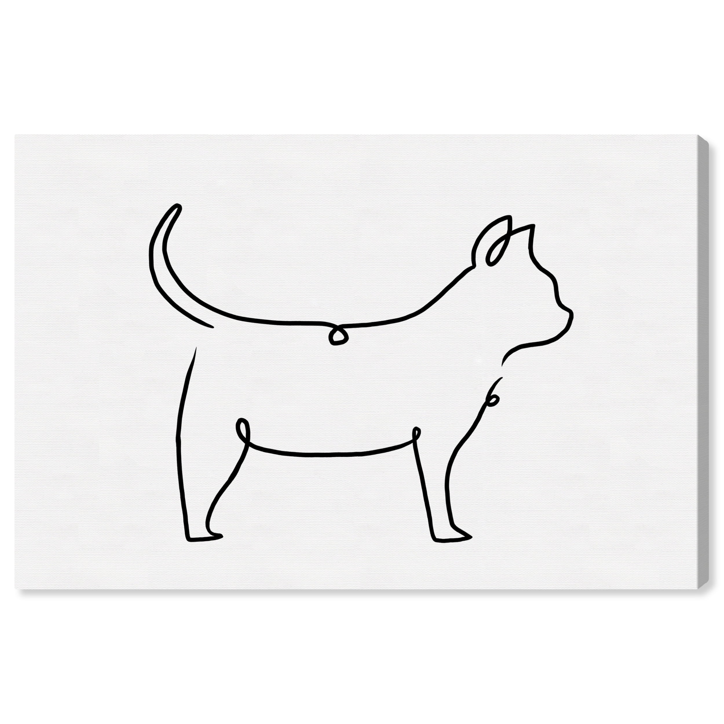 Wynwood Studio Canvas Cat Outline Simple Animals Cats and Kitties Wall Art Canvas Print Black 24x16