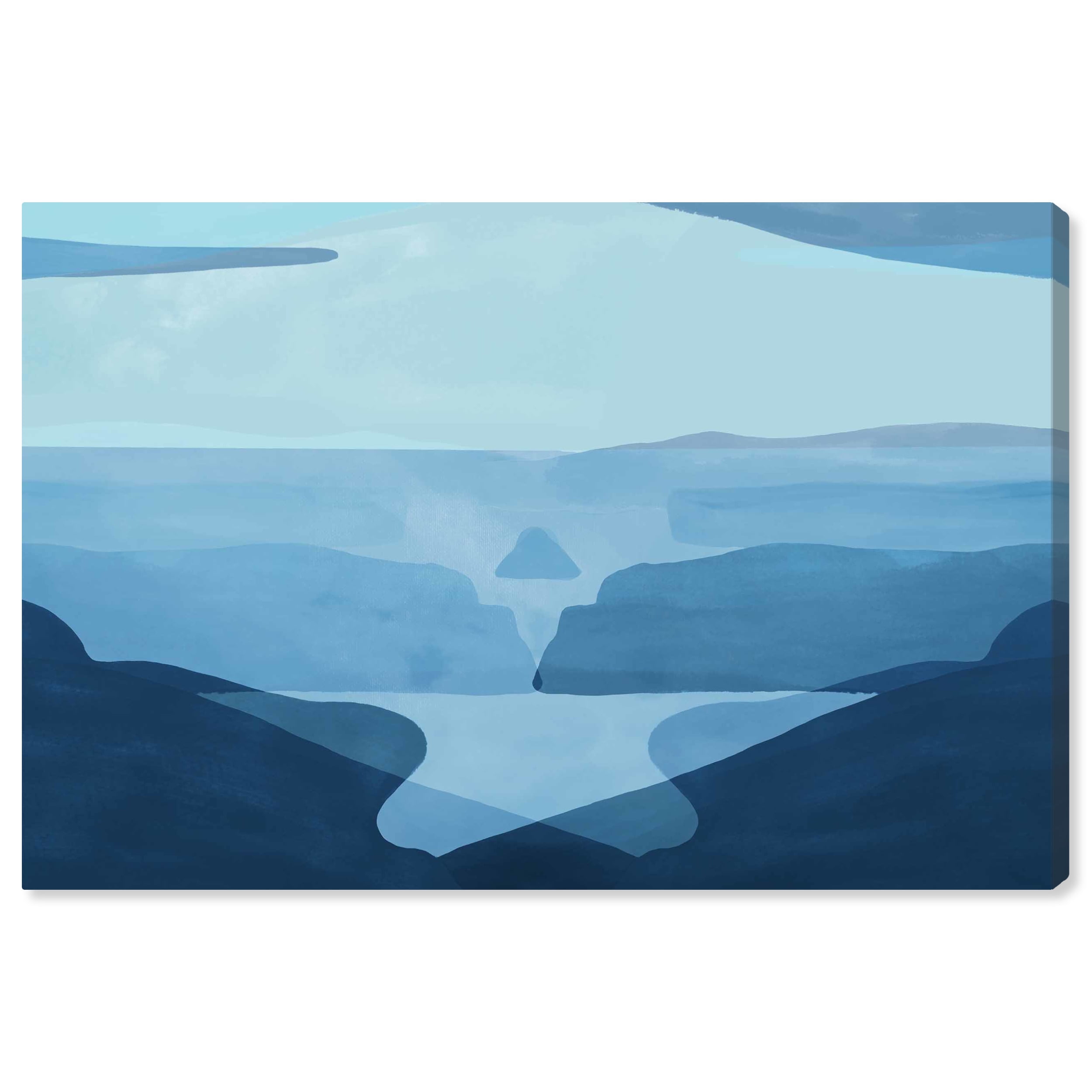 Coast Blue Abstract Nautical Canvas Wall Art 36x24
