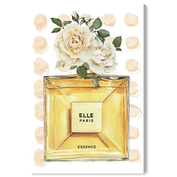 Wynwood Studio Canvas Gabrielle Perfume Fashion and Glam Perfumes Wall Art Canvas Print Yellow Light Yellow 20x30