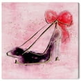 thumbnail image 1 of Wynwood Studio Canvas Gold Sparkle Ribbon Heel Fashion and Glam Shoes Wall Art Canvas Print Pink Pastel Pink 30x30, 1 of 3