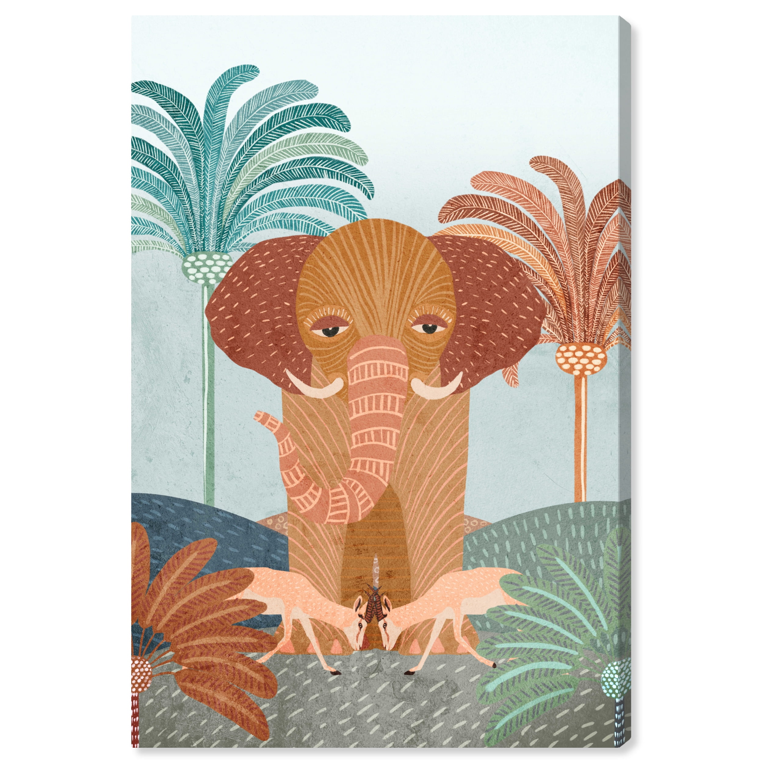 Wynwood Studio Canvas Great Elephant Animals Zoo and Wild Animals Wall Art Canvas Print Orange 20x30