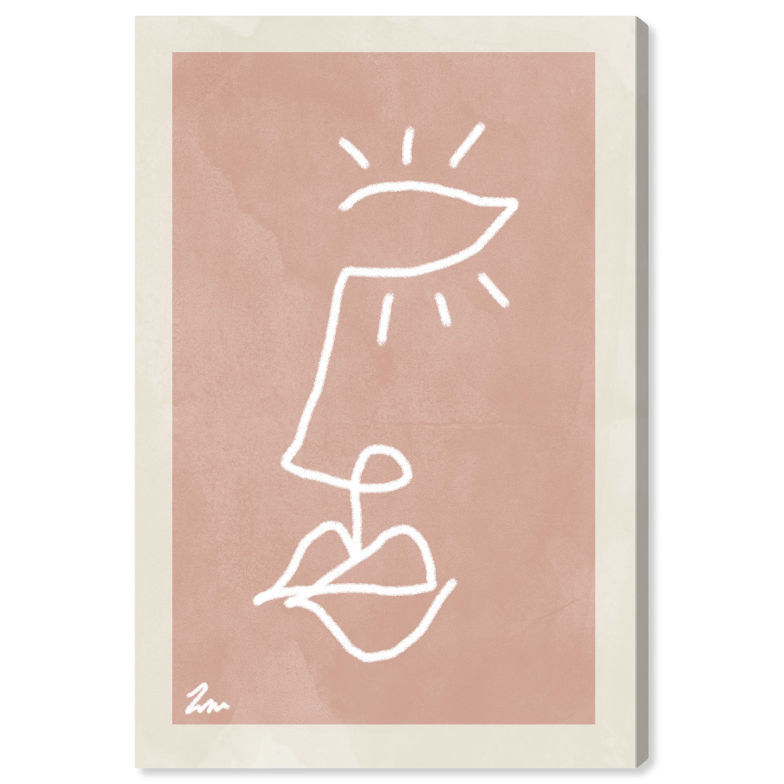 Wynwood Studio Canvas Half Face Self Portrait Abstract Shapes Wall Art Canvas Print Pink 24x36
