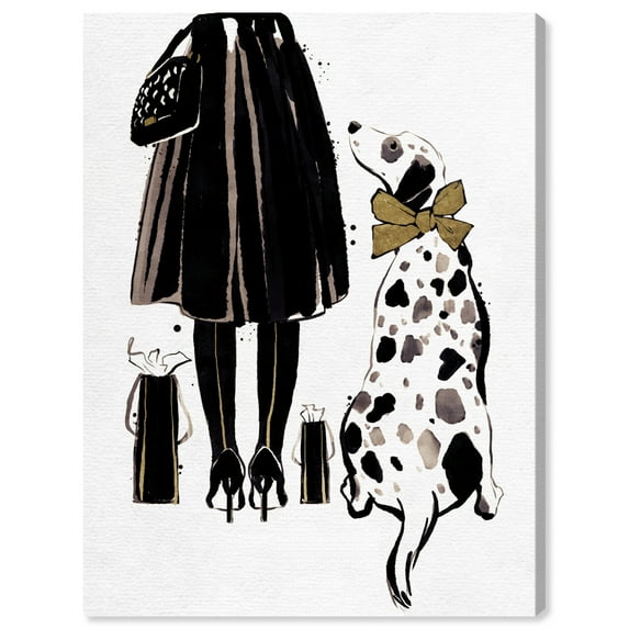 Wynwood Studio Canvas Her Best Friend Fashion and Glam Outfits Wall Art Canvas Print Black Metallic Gold 20x30
