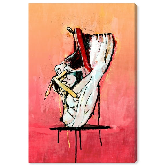 Wynwood Studio Canvas Hype Beast Sneakers Fashion and Glam Shoes Wall Art Canvas Print White Coral 24x36