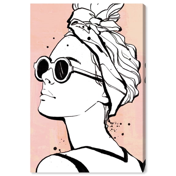 Wynwood Studio Canvas Ink Splatter Girl Fashion and Glam Portraits Wall Art Canvas Print Pink Light Pink 24x36