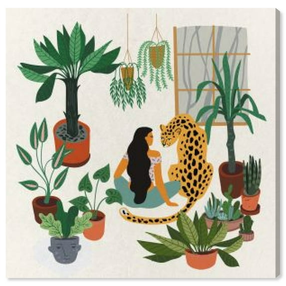 Wynwood Studio Canvas Jungle in the Apartment Fashion and Glam Fashion Lifestyle Wall Art Canvas Print Green 12x12