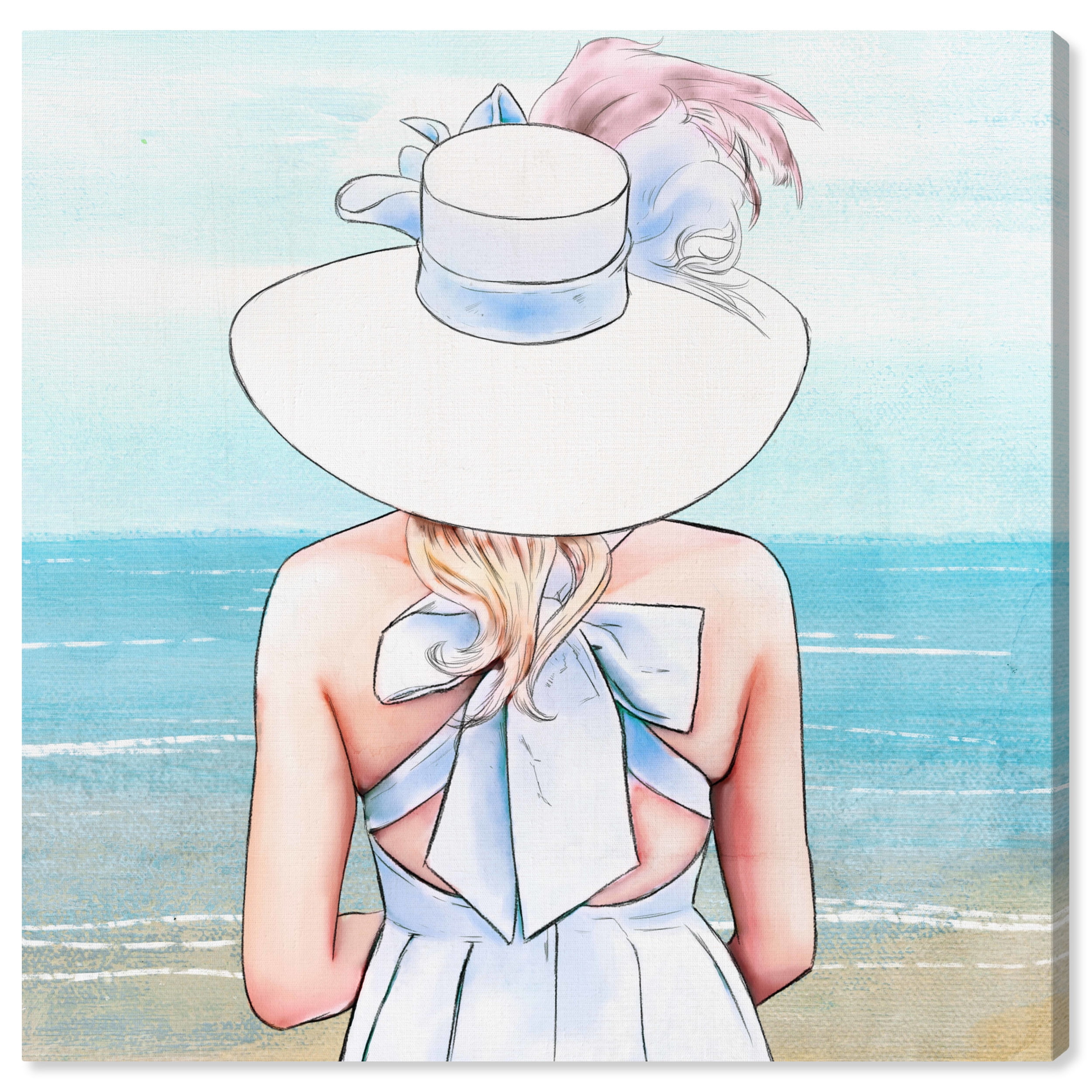 Wynwood Studio Canvas Lady of the Sea Fashion and Glam Portraits Wall Art Canvas Print Blue Turquoise 30x30