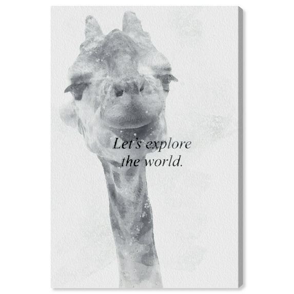 Wynwood Studio Canvas Lets Explore the World Animals Zoo and Wild Animals Wall Art Canvas Print Gray Light Gray 16x24