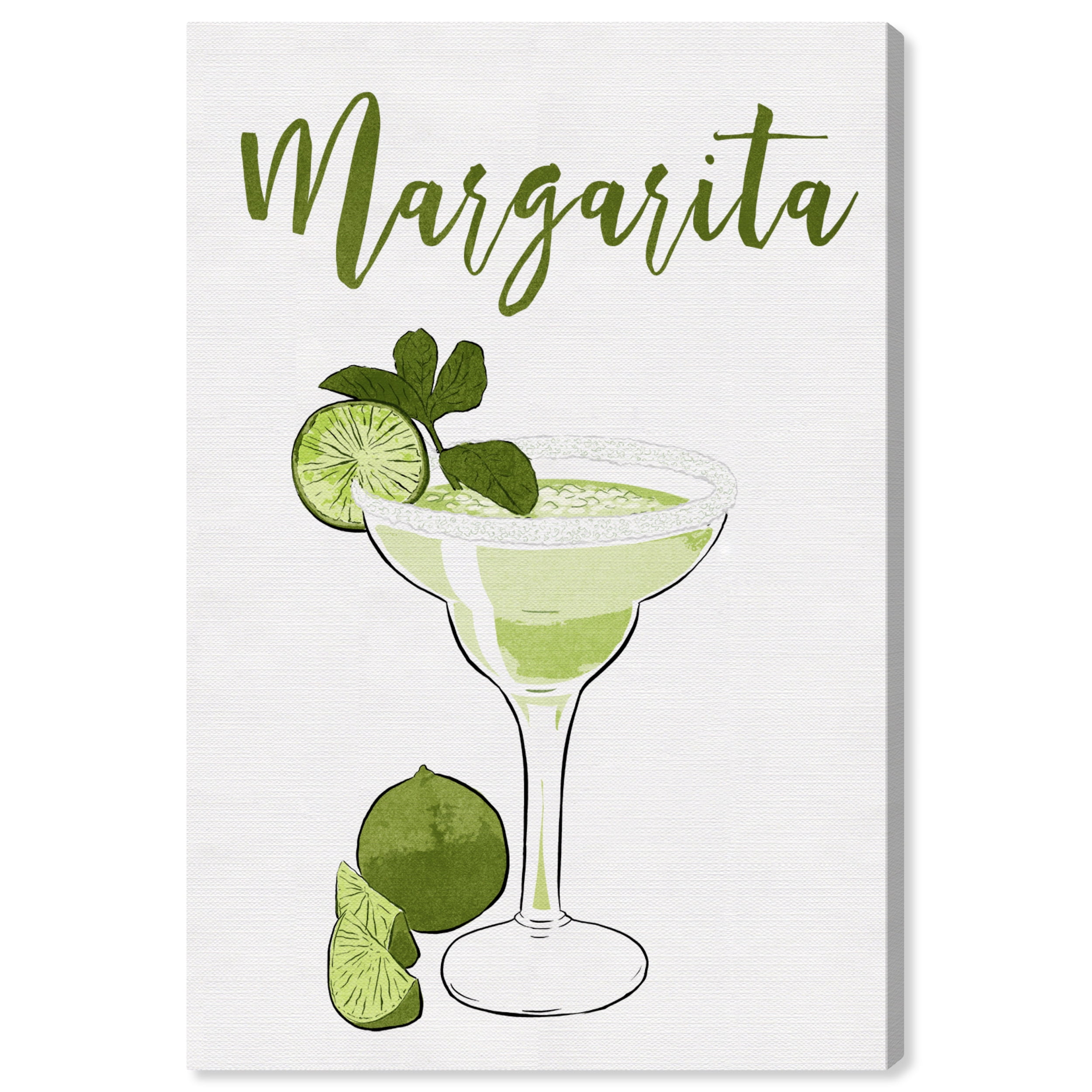 Wynwood Studio Canvas Margarita Cocktail Drinks and Spirits Cocktails Wall Art Canvas Print White Off-white 16x24