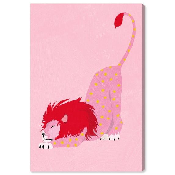 Wynwood Studio Canvas My paw and stars Animals Felines Wall Art Canvas Print Pink 24x36
