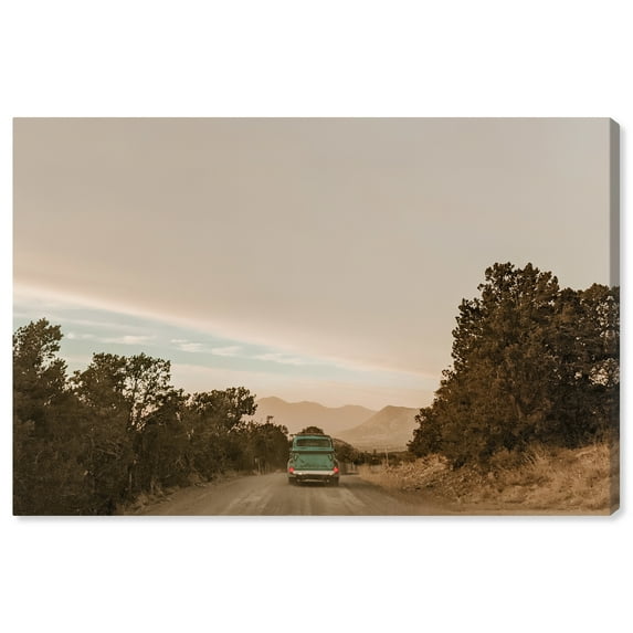 Wynwood Studio Canvas On Road to the Countryside Nature and Landscape Country Landscapes Wall Art Canvas Print Green 30x20