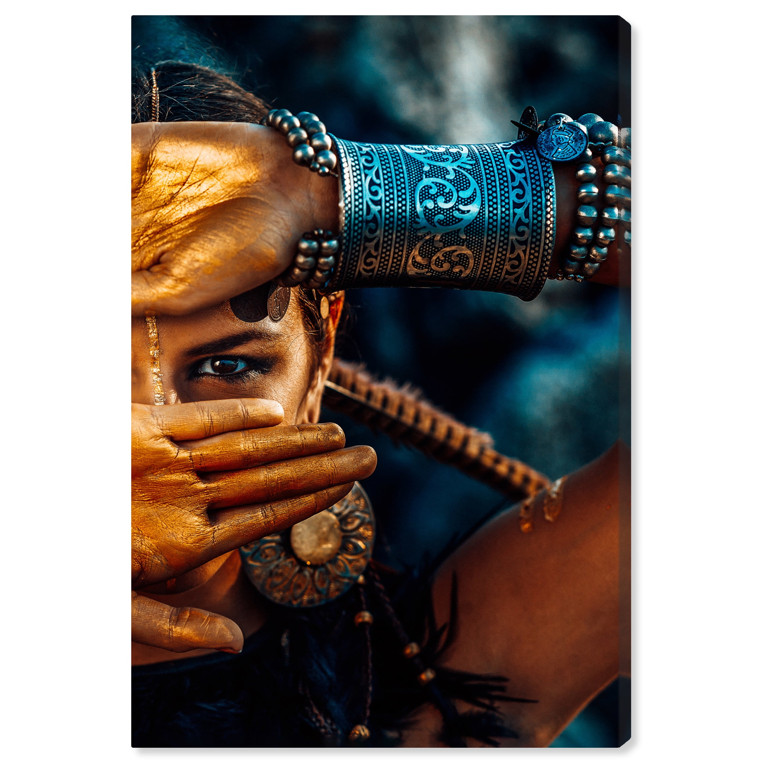 Warrior Portrait Brown Canvas Wall Art 20x30