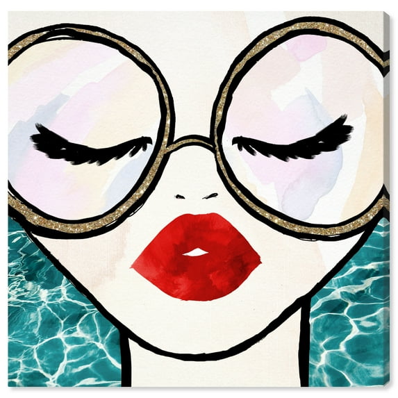 Wynwood Studio Canvas Ready and Empowered Gold Fashion and Glam Portraits Wall Art Canvas Print Blue Turquoise 12x12