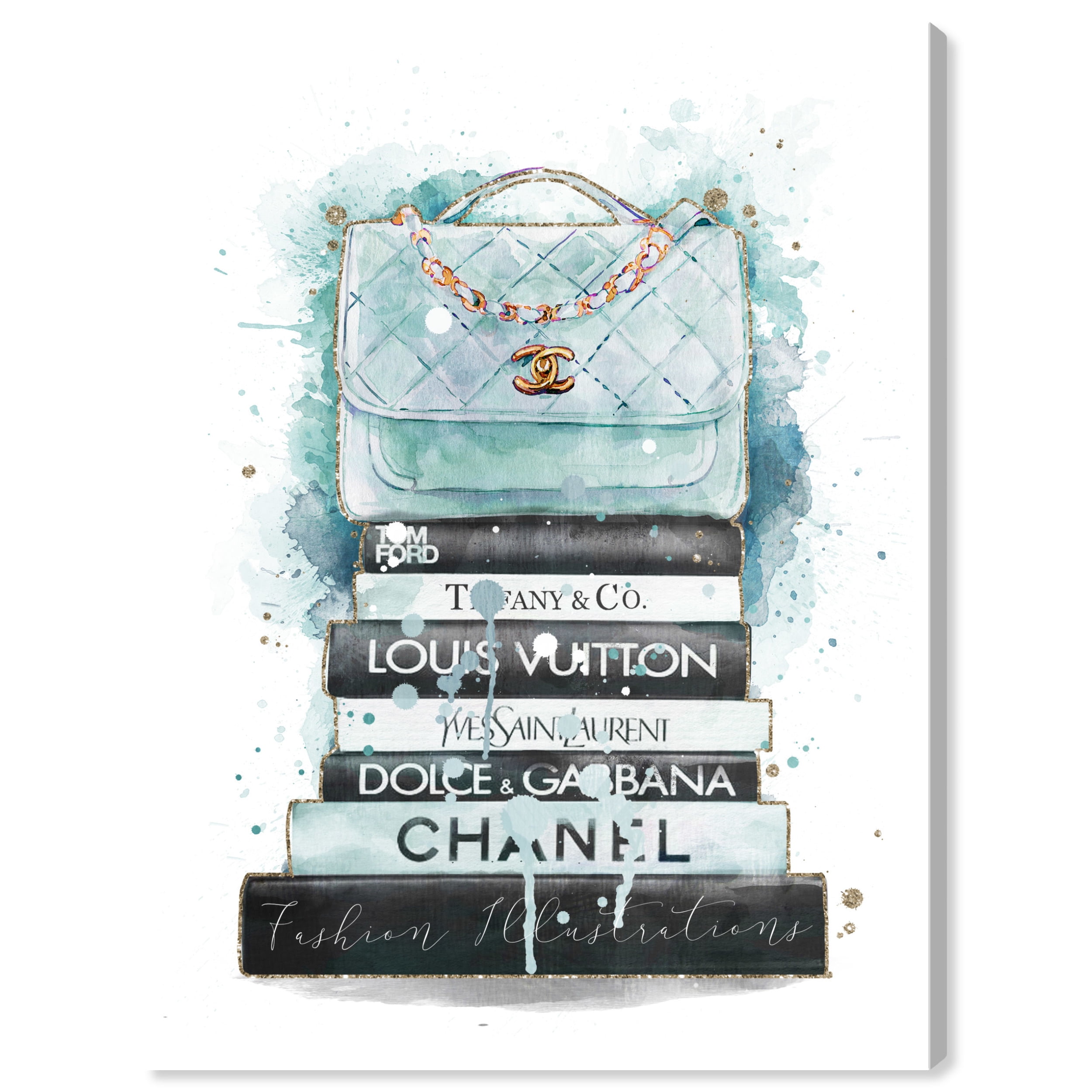 Fashion and Glam Books Blue Canvas Wall Art 16x24