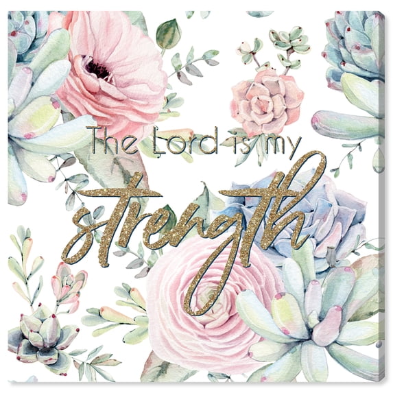 Wynwood Studio Canvas The Lord is Floral and Botanical Botanicals Wall Art Canvas Print White 12x12
