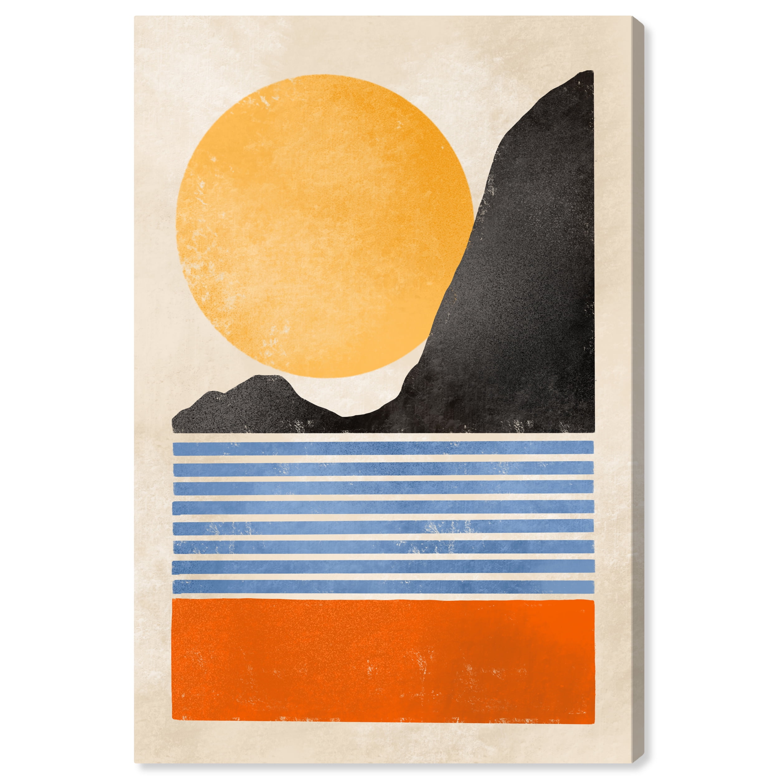 Wynwood Studio Canvas The Sun Shines Abstract Shapes Wall Art Canvas Print Yellow Cream White 24x36